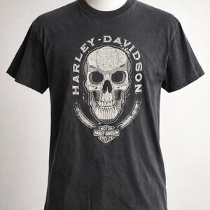 Harley-Davidson Skull T-Shirt Black Graphic Tee Motor Cycles Men’s Size XL